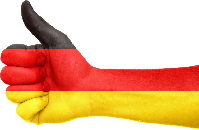 Foto: Hand in deutschen Nationalfarben